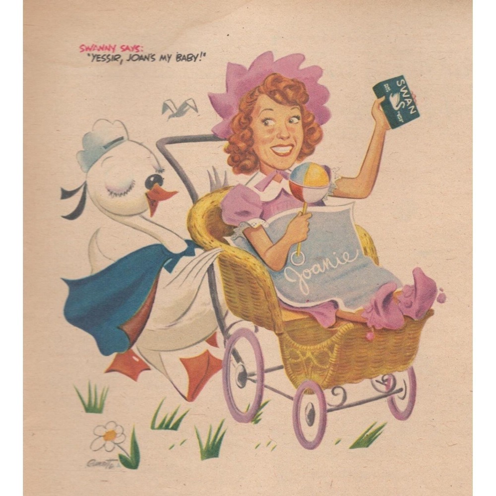 1946 Swan Soap Baby Vintage Print Ad Mother Infant Nursery Advertising Art